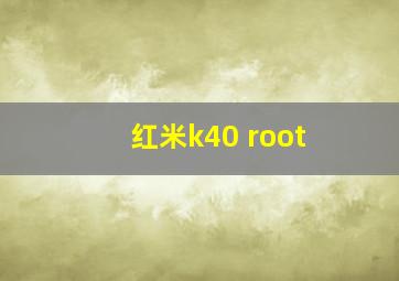 红米k40 root